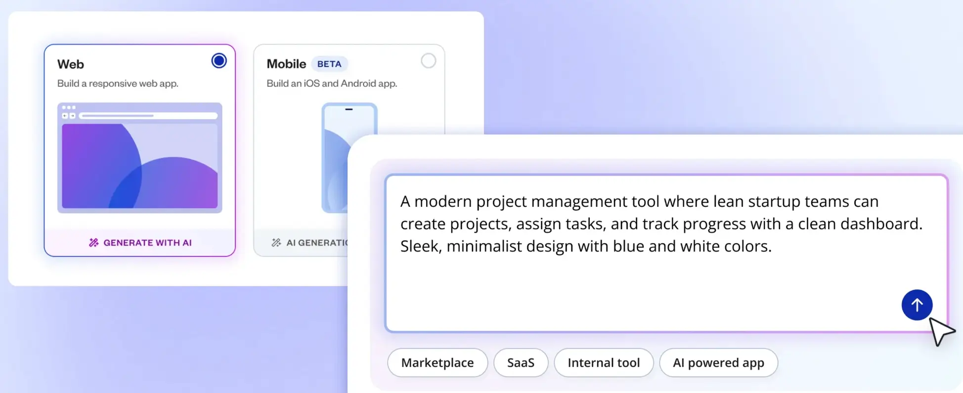 Bubble AI prompt tool for custom app building