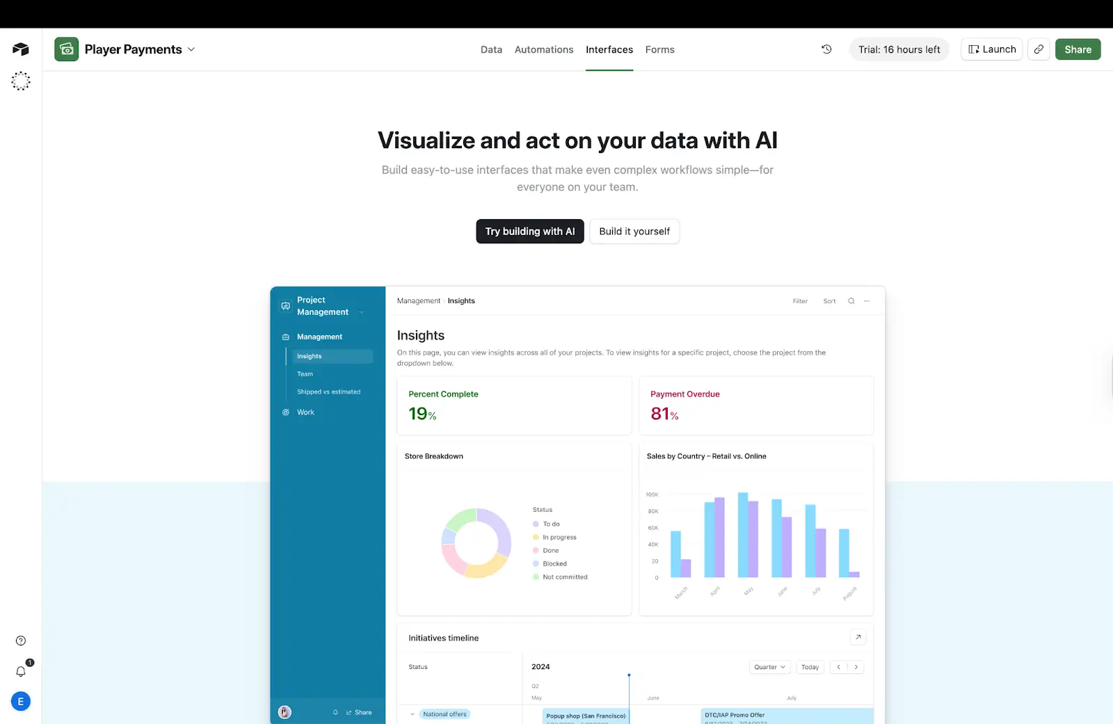 Airtable AI app building
