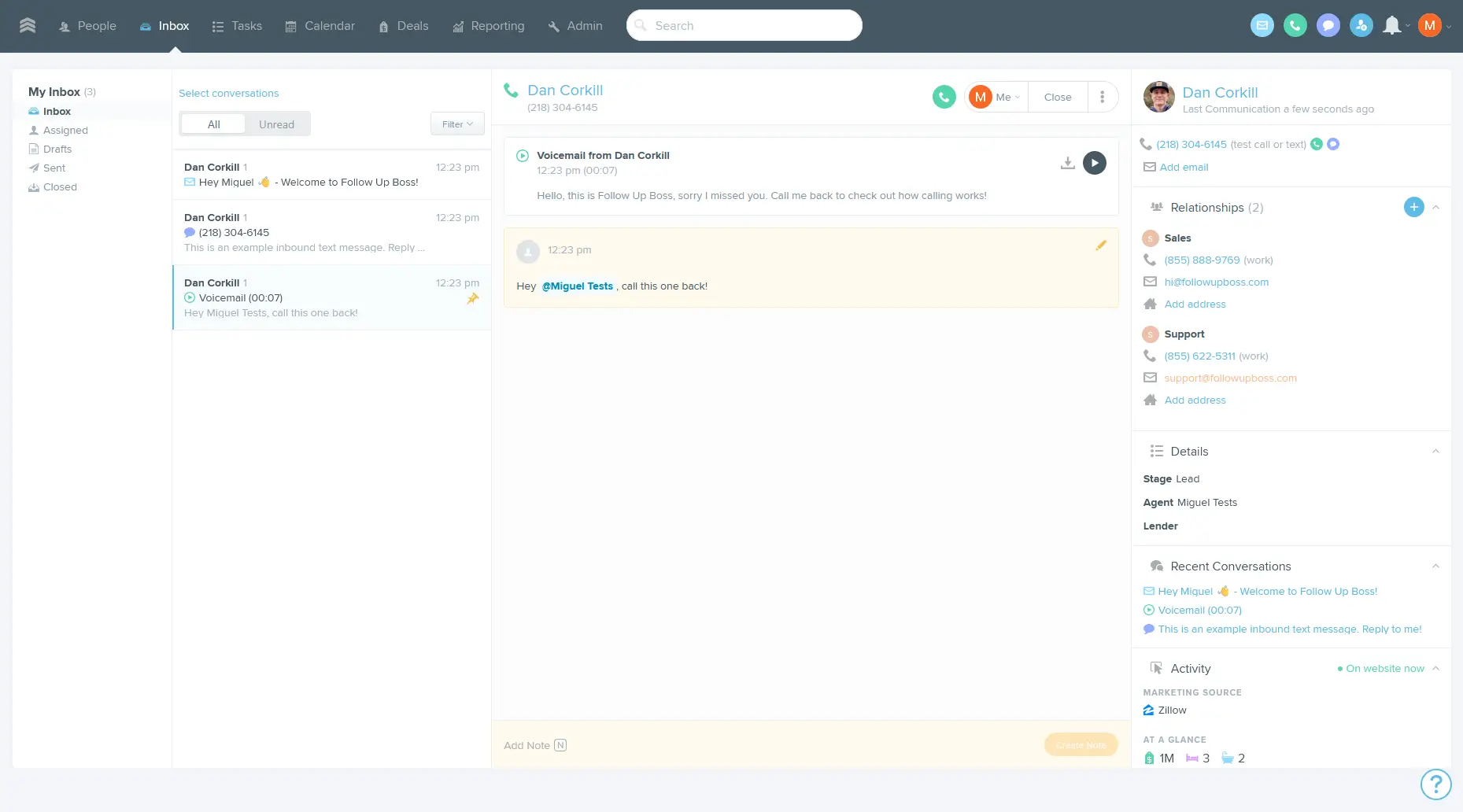 Follow Up Boss portal listing for real estate agents