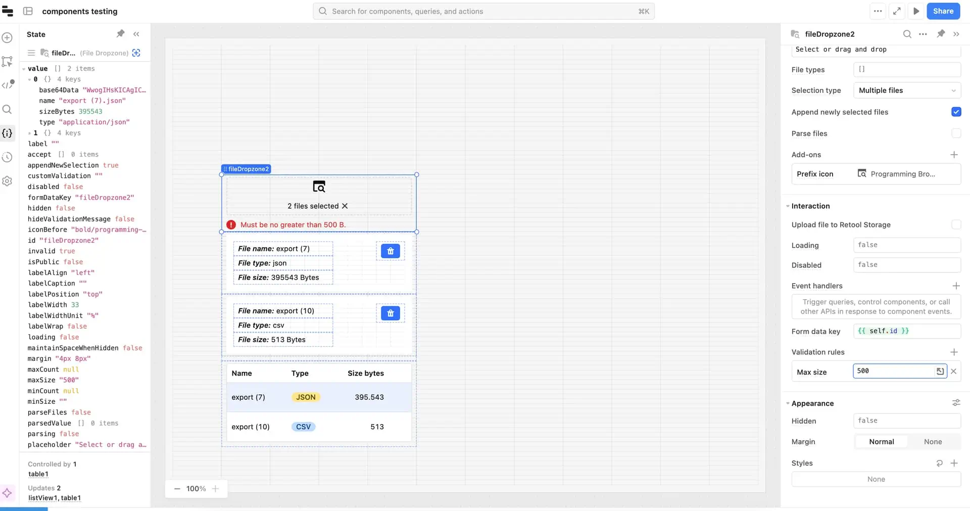 Retool’s drag-and-drop builder