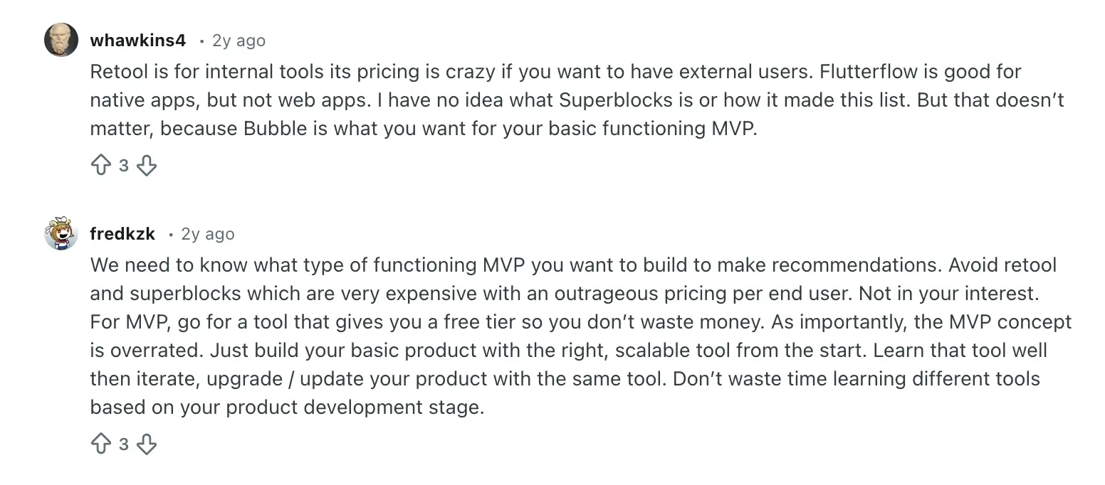 Redditor sentiment on Retool