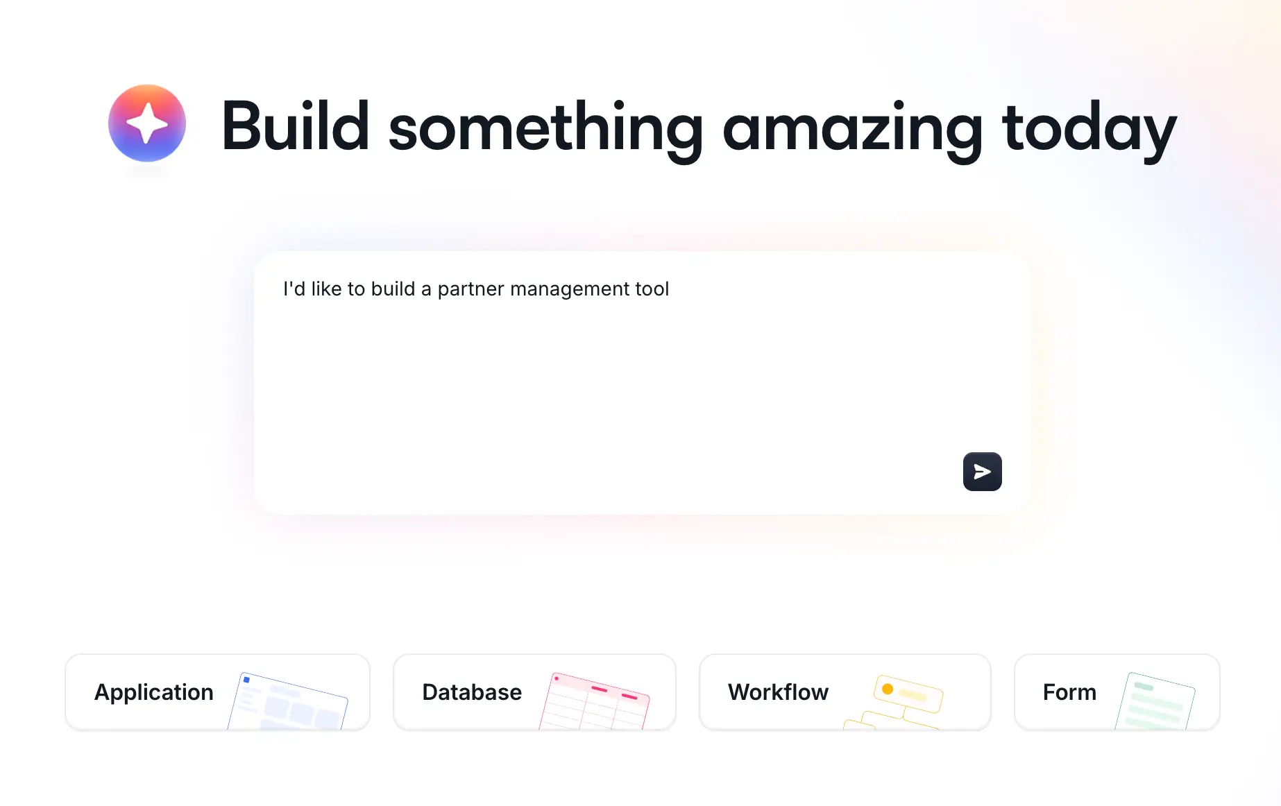 Softr's AI Co-Builder prompt page