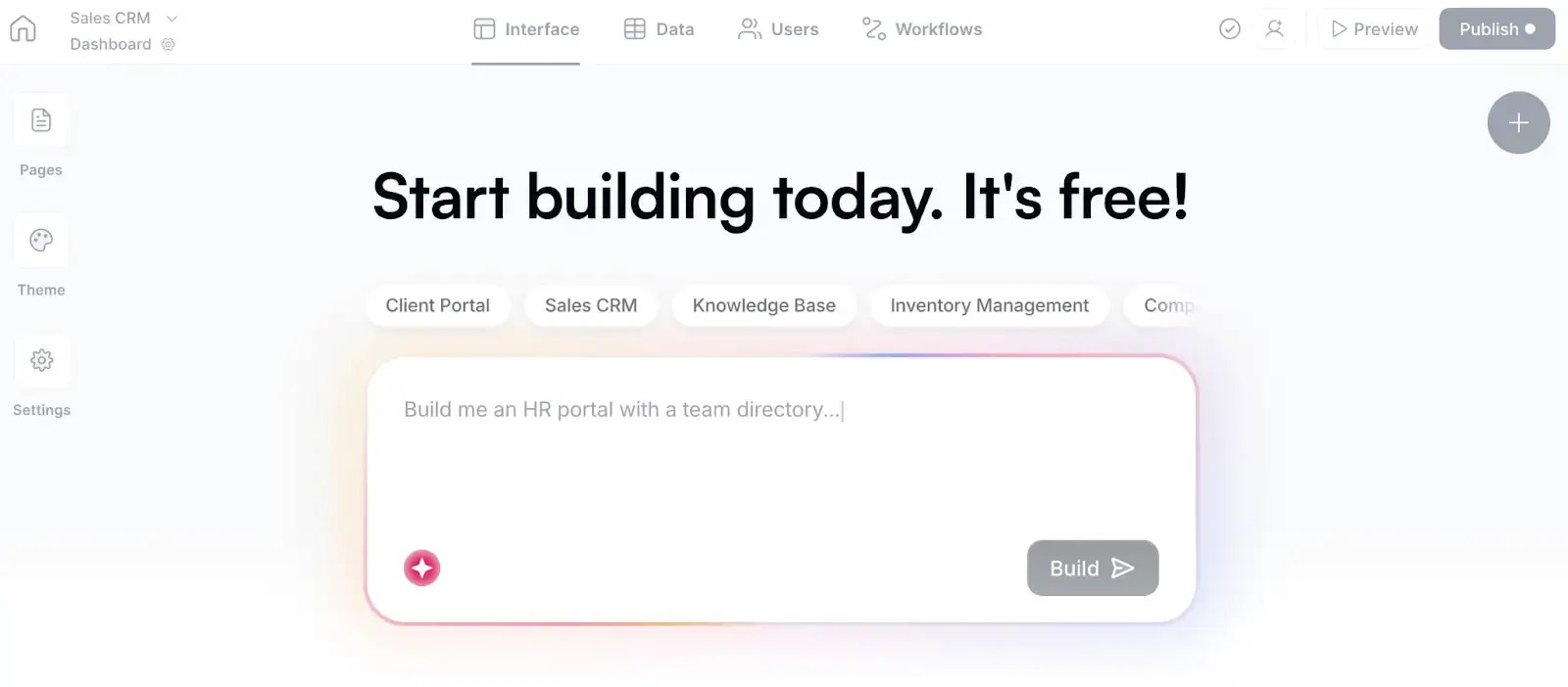 Softr's AI Co-Builder for logged in users