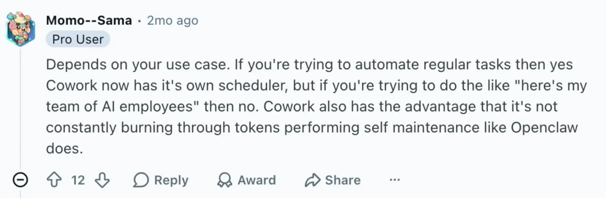Reddit user talks about use cases for Claude Cowork