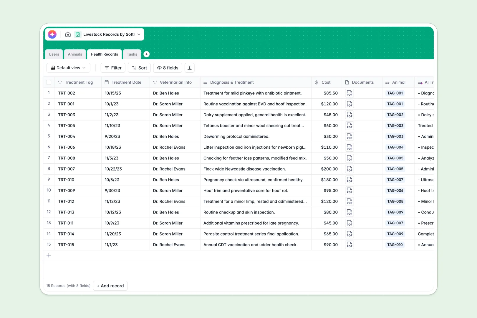 livestock records database