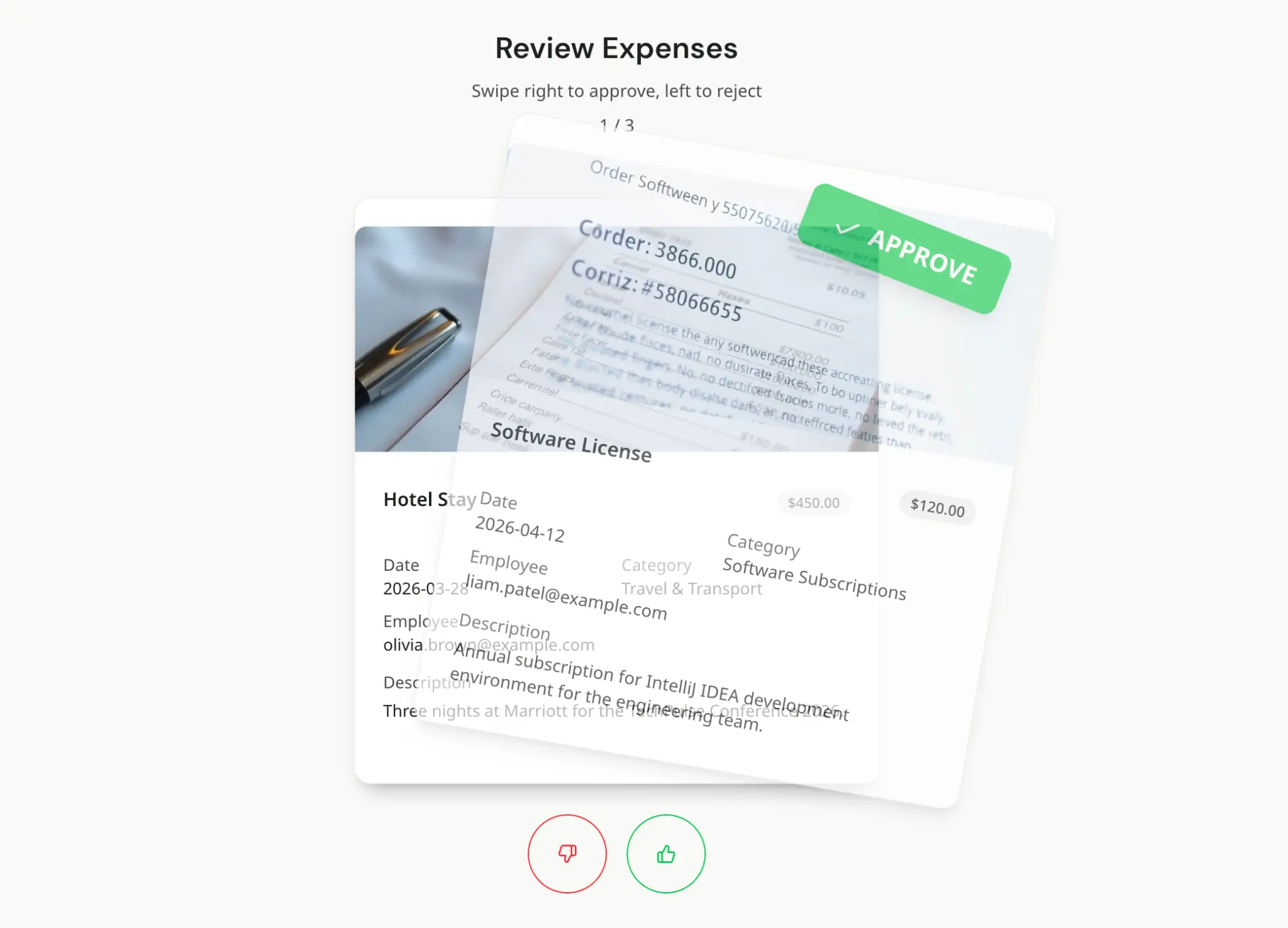 Expense approval qu