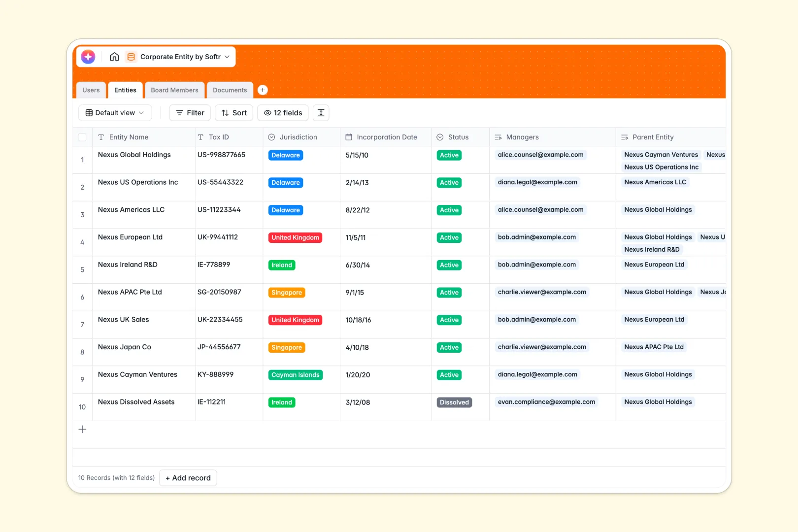 corporate entity database
