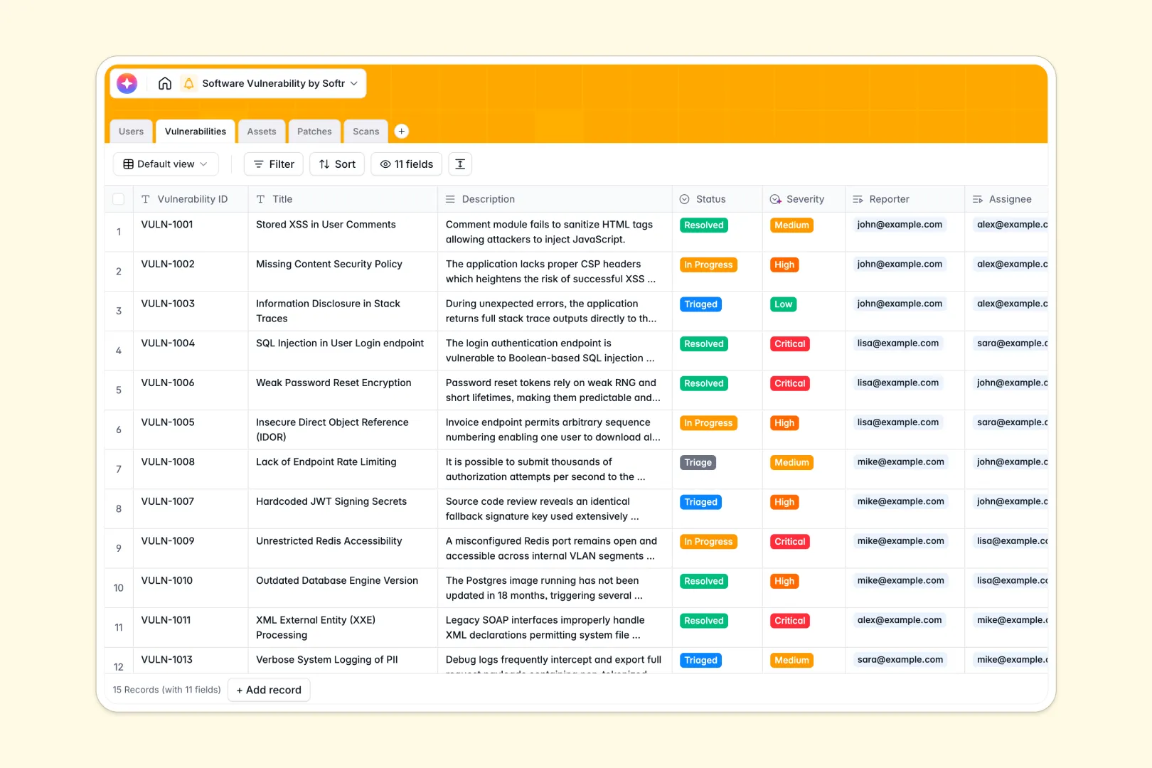 software vulnerability database