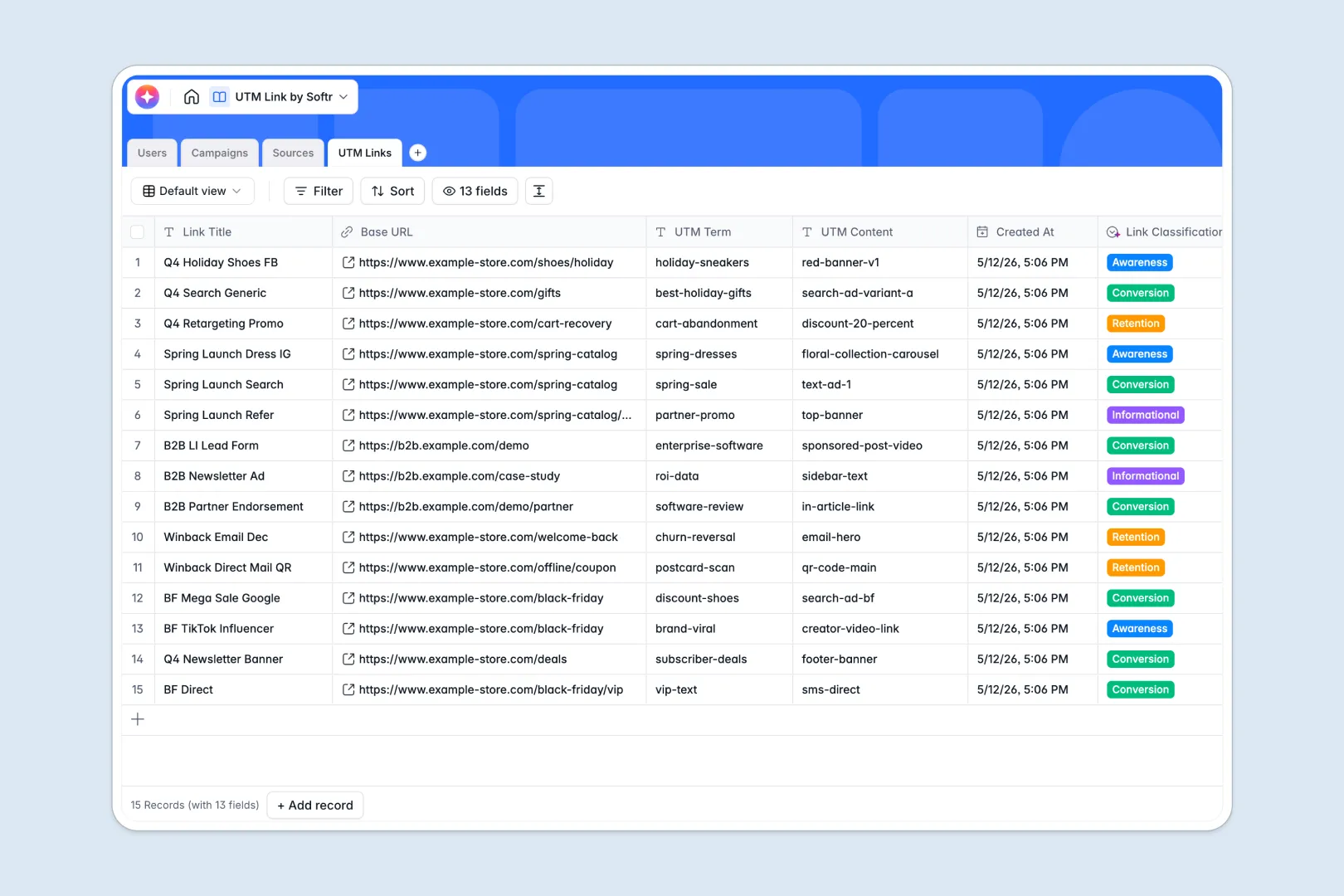 utm link database