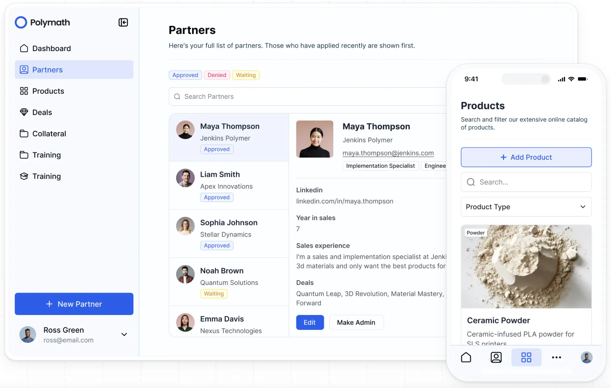 Softr partner portal in AI app