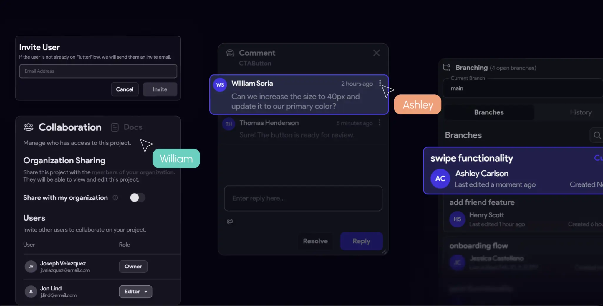 FlutterFlow collaboration features
