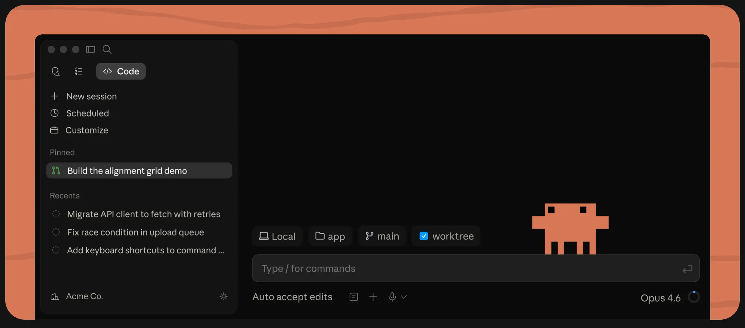 Claude Code building a demo from a prompt