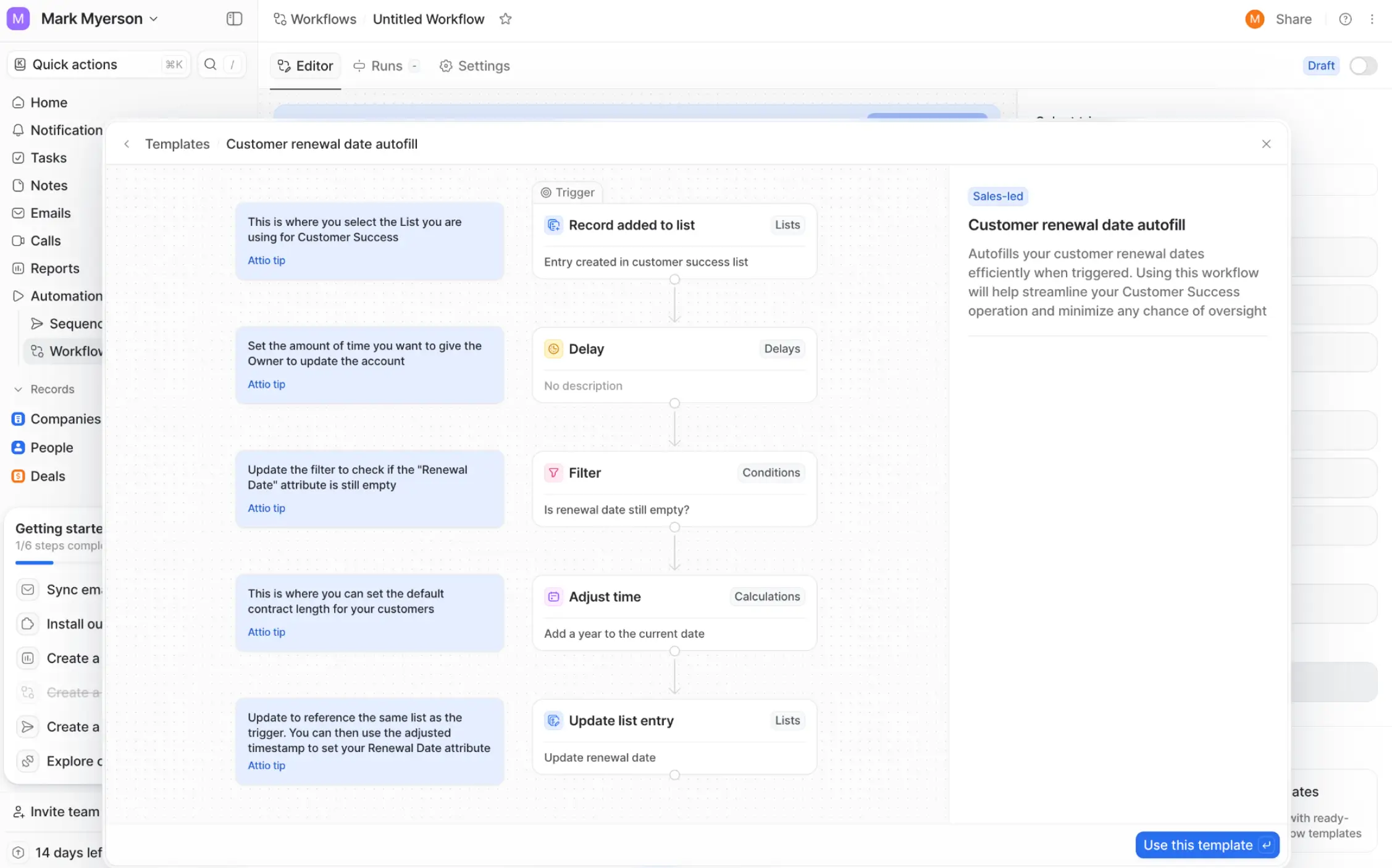 Attio workflow