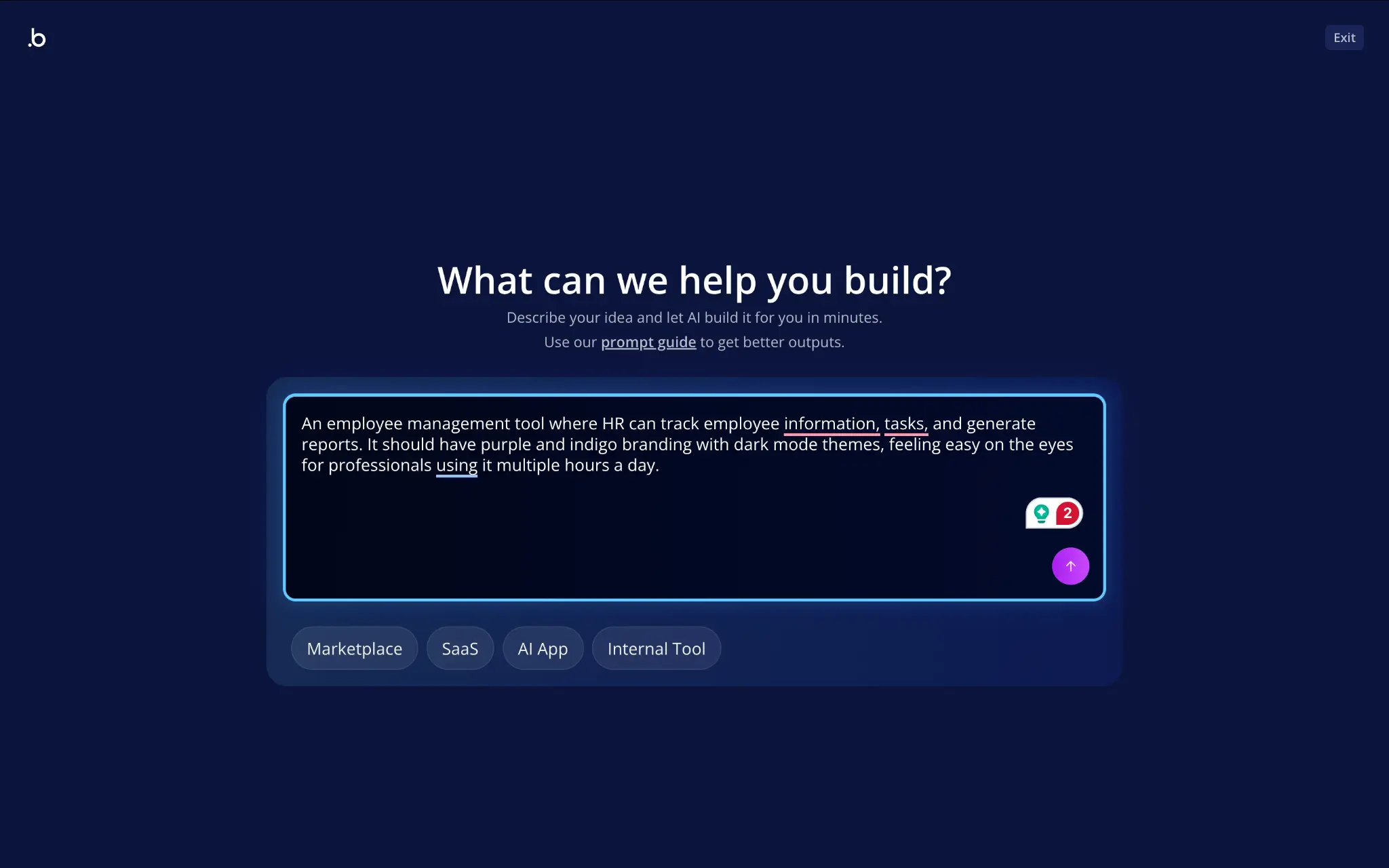 Bubble's AI builder at work
