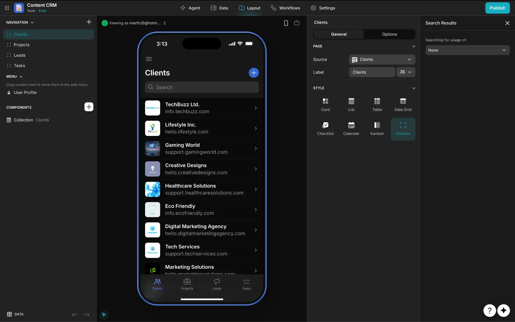 Glide client dashboard
