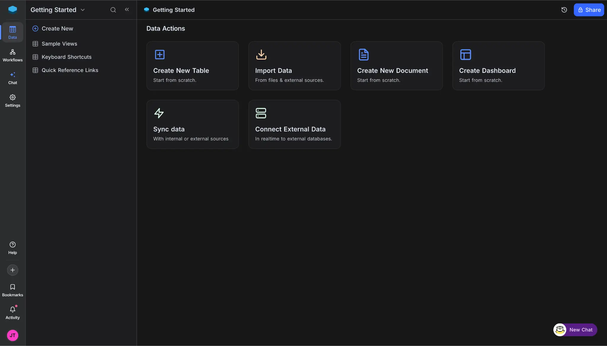 NocoDB showcasing data in a portal