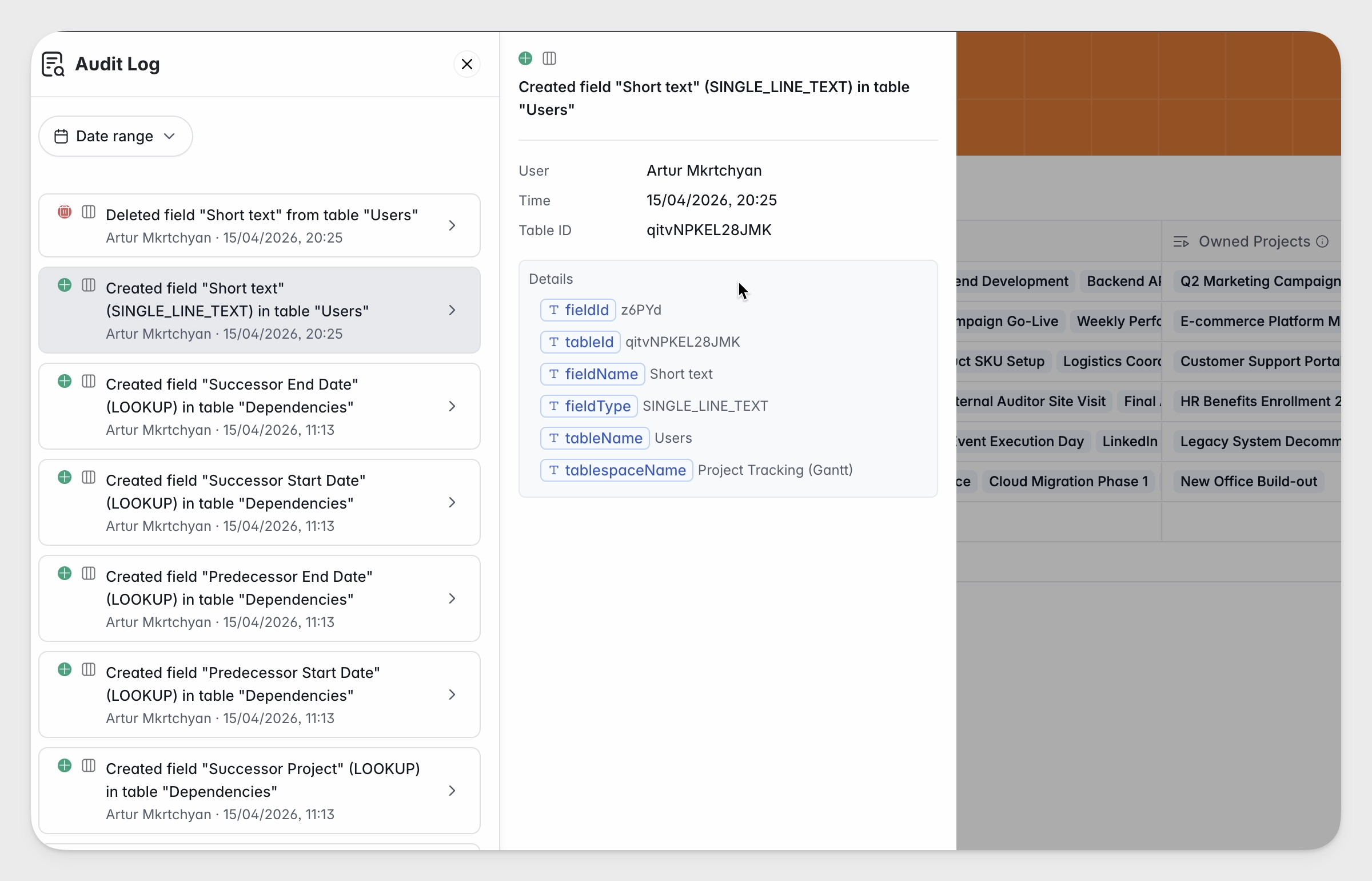 Database audit logs (enterprise)