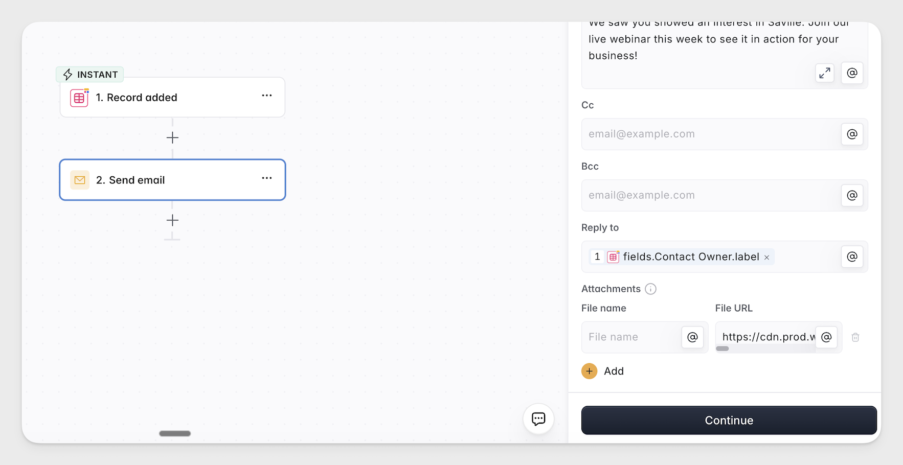Email attachments in Softr Workflows
