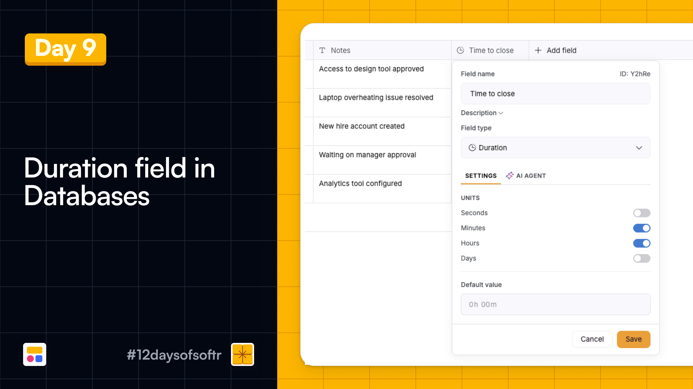 Duration field in Databases
