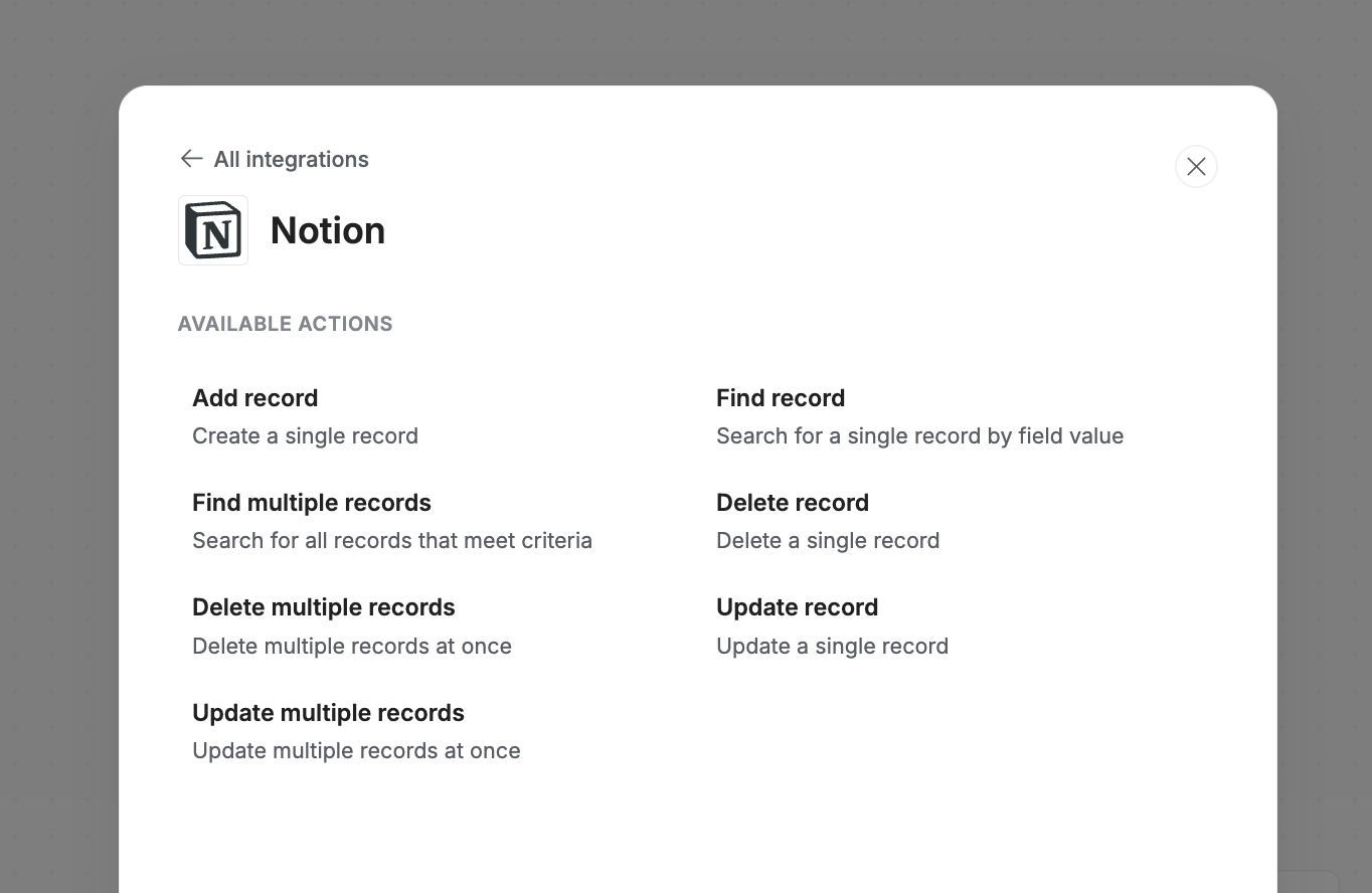 Notion actions in Softr Workflows