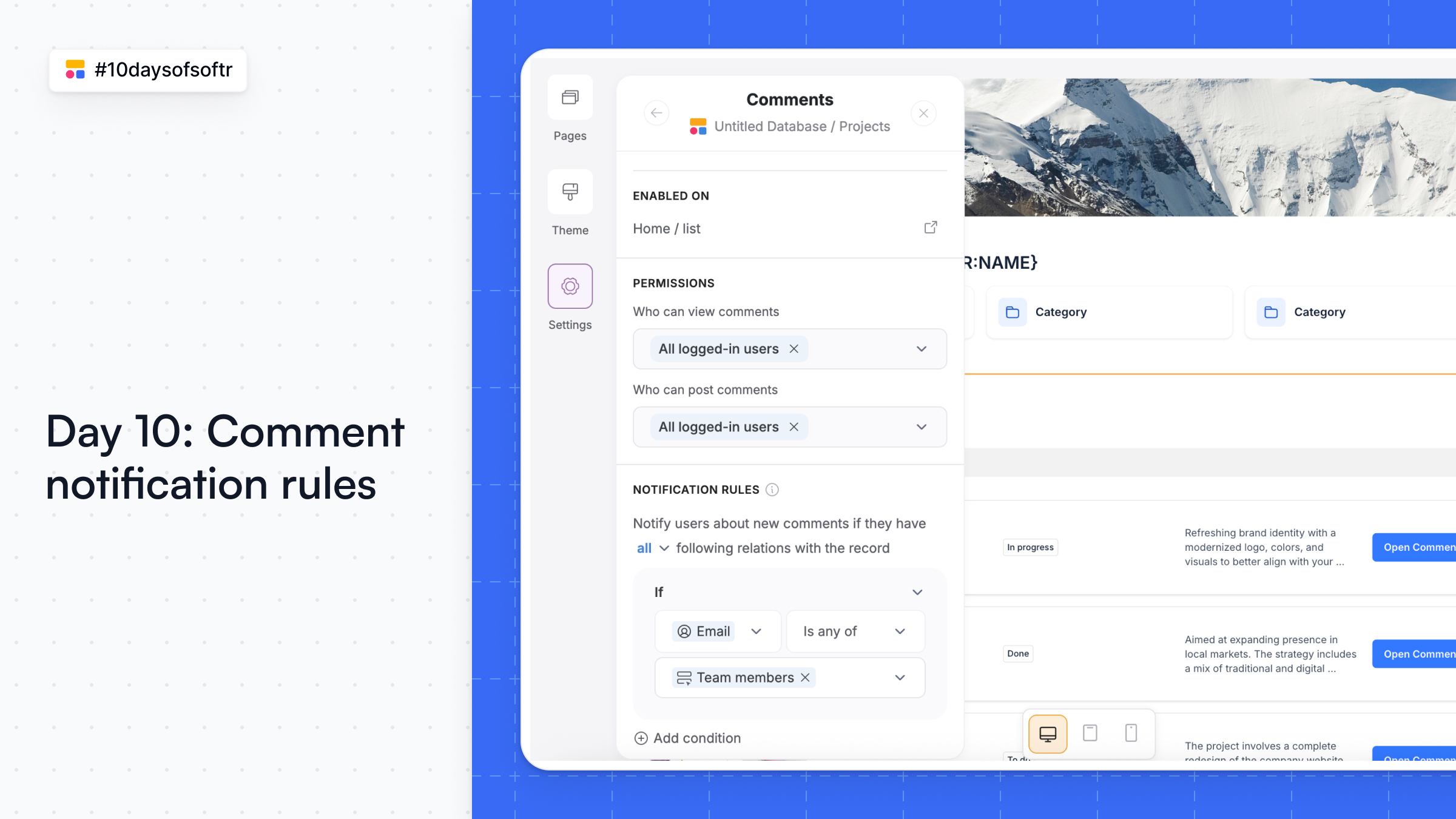 Comment notification rules