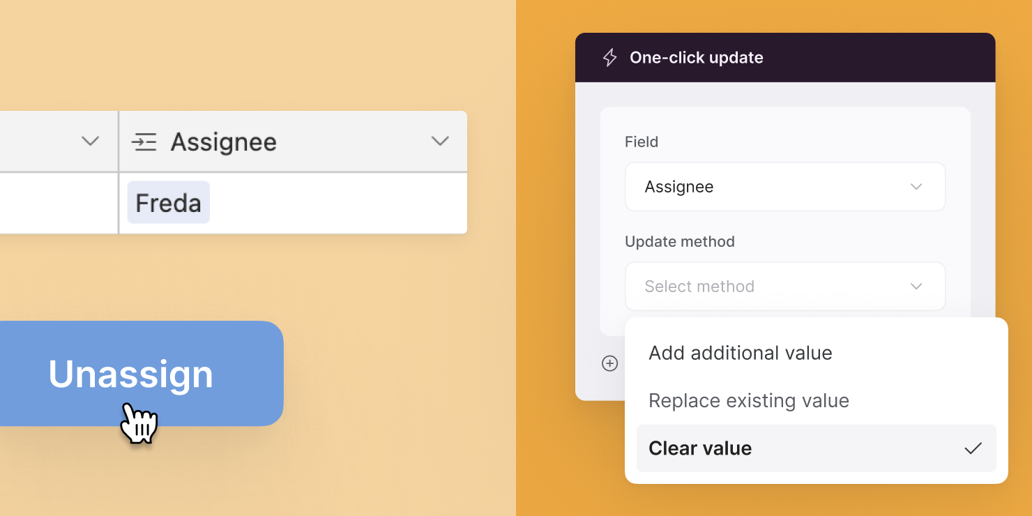 One-click clear value