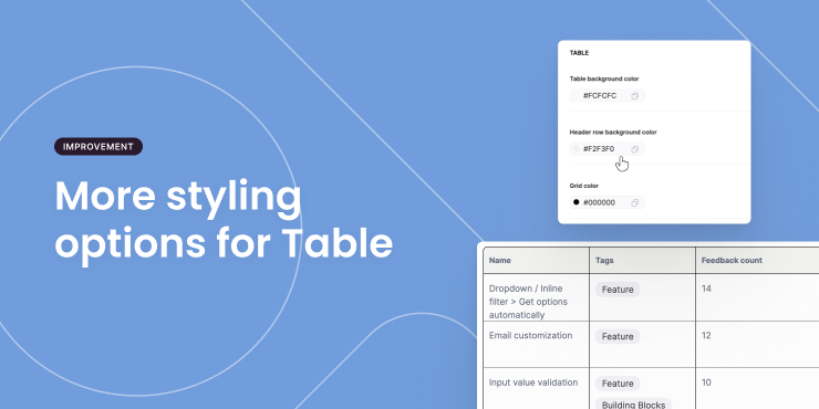 More styling options in Table block