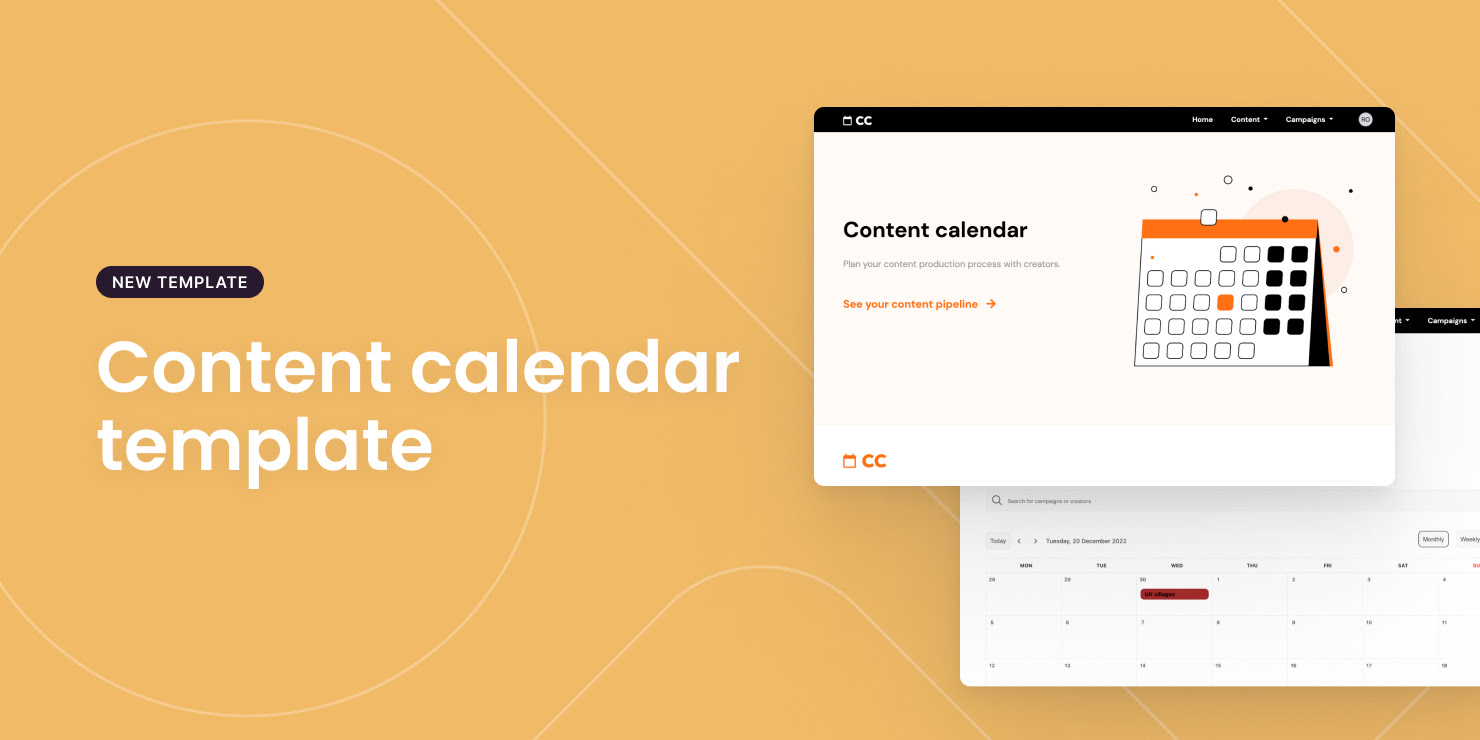 Content Calendar template