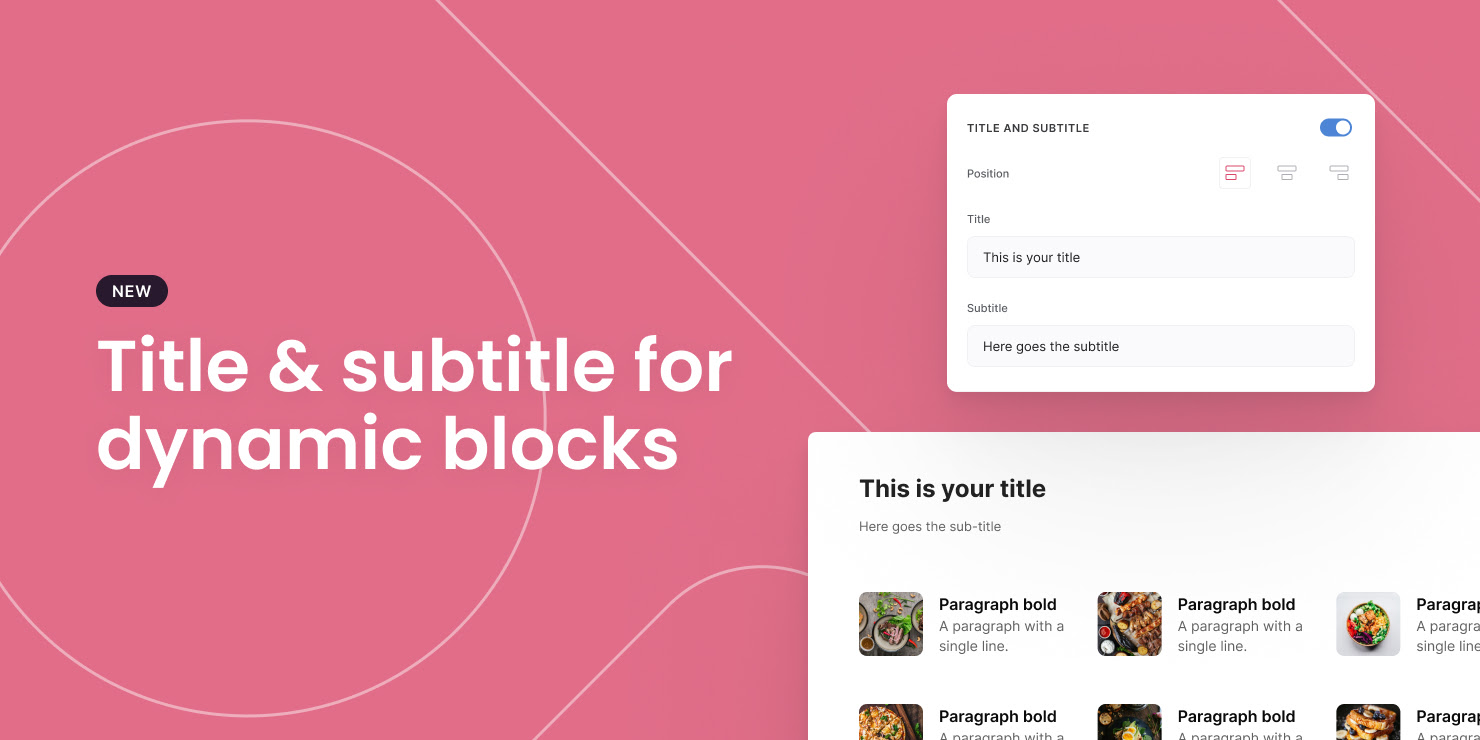 Set title & subtitle for dynamic blocks
