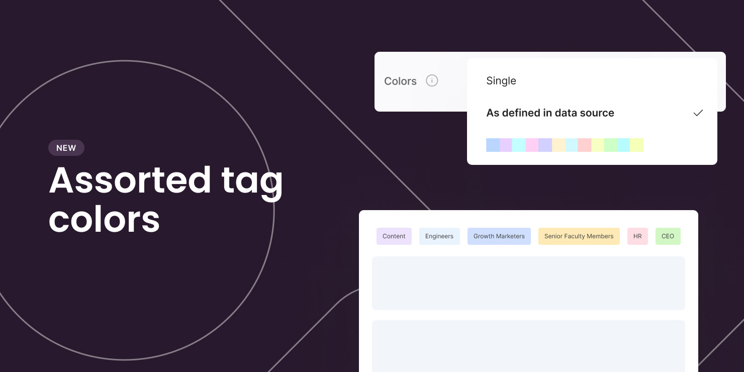 Assorted tag colors