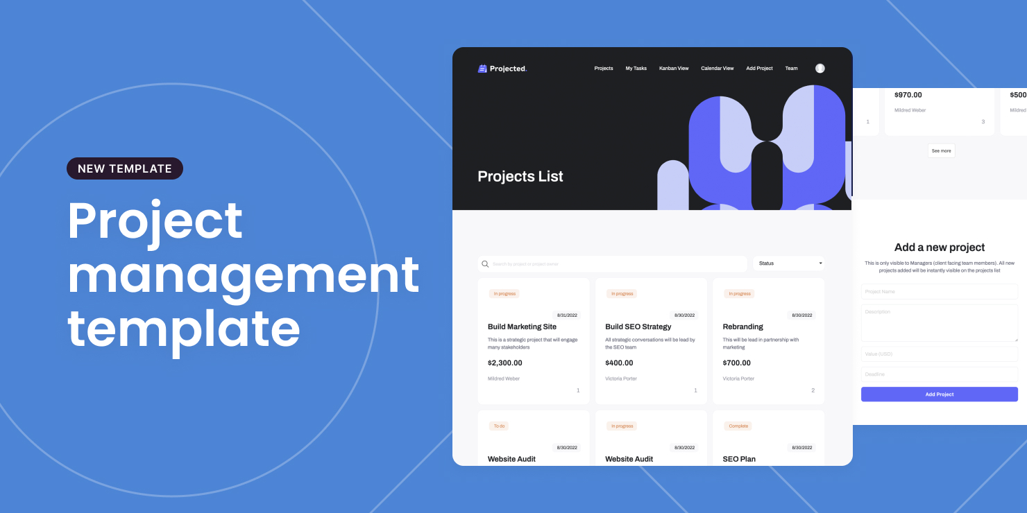 New project management template