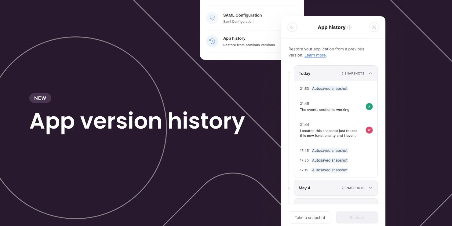 App version history
