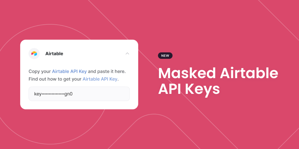 Masked Airtable API keys