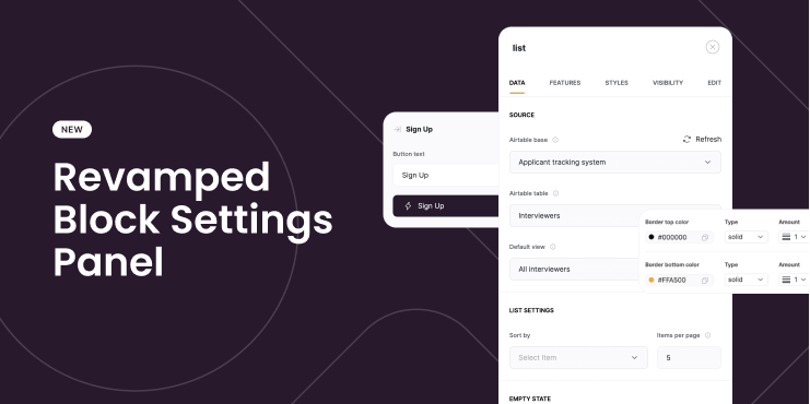 Revamped Block Settings Panel