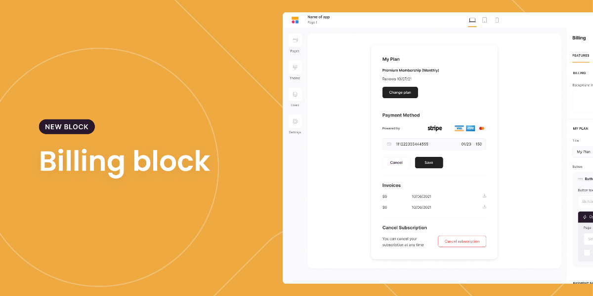 Billing dashboard