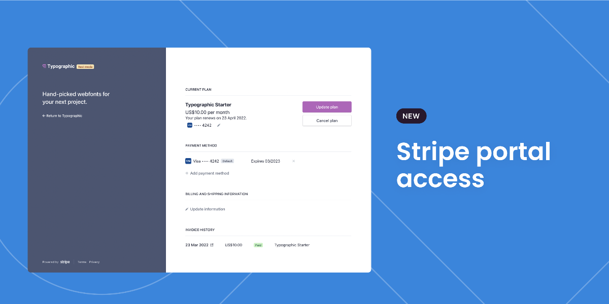 Stripe portal access
