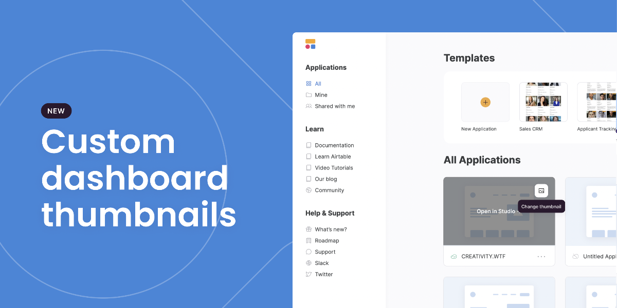 Custom Dashboard Thumbnails
