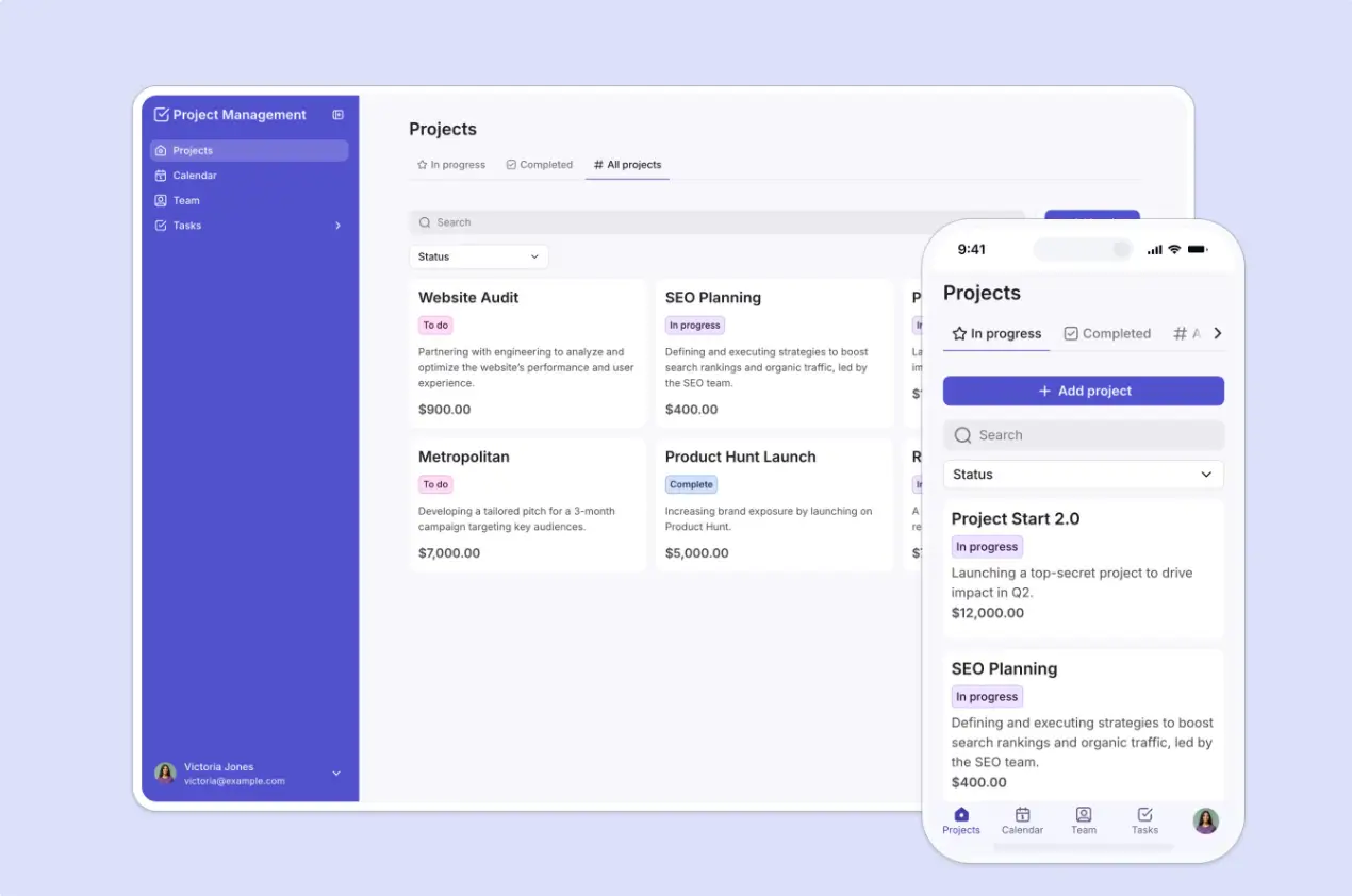 Softr project management dashboard