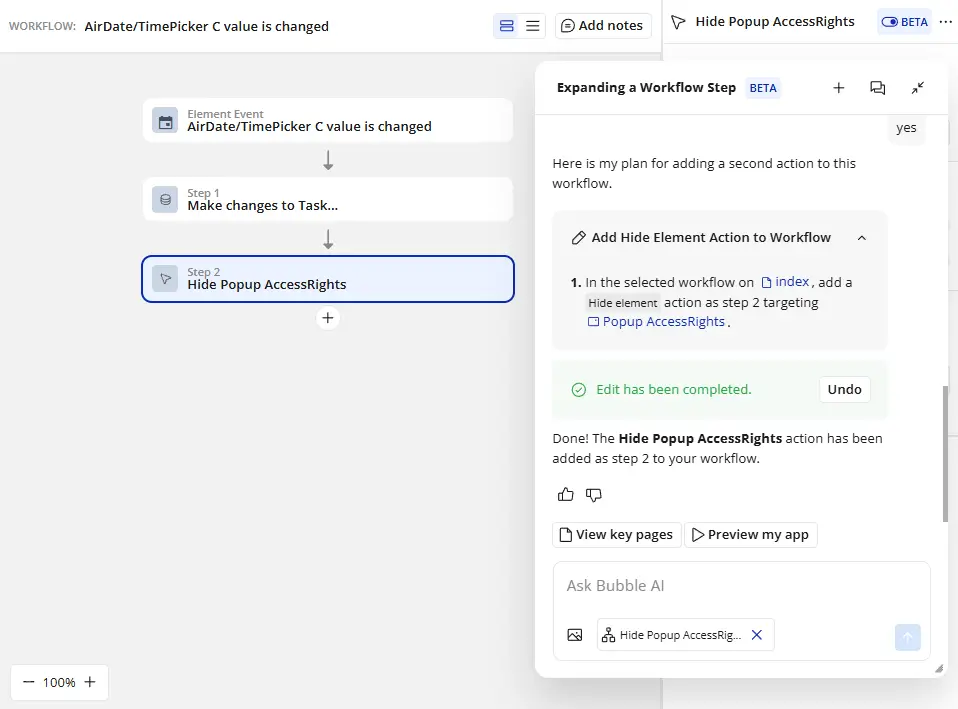 Bubble workflow automation example