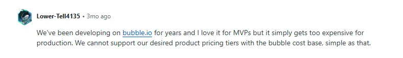 Glide user complains about Glide vs Bubble challenges