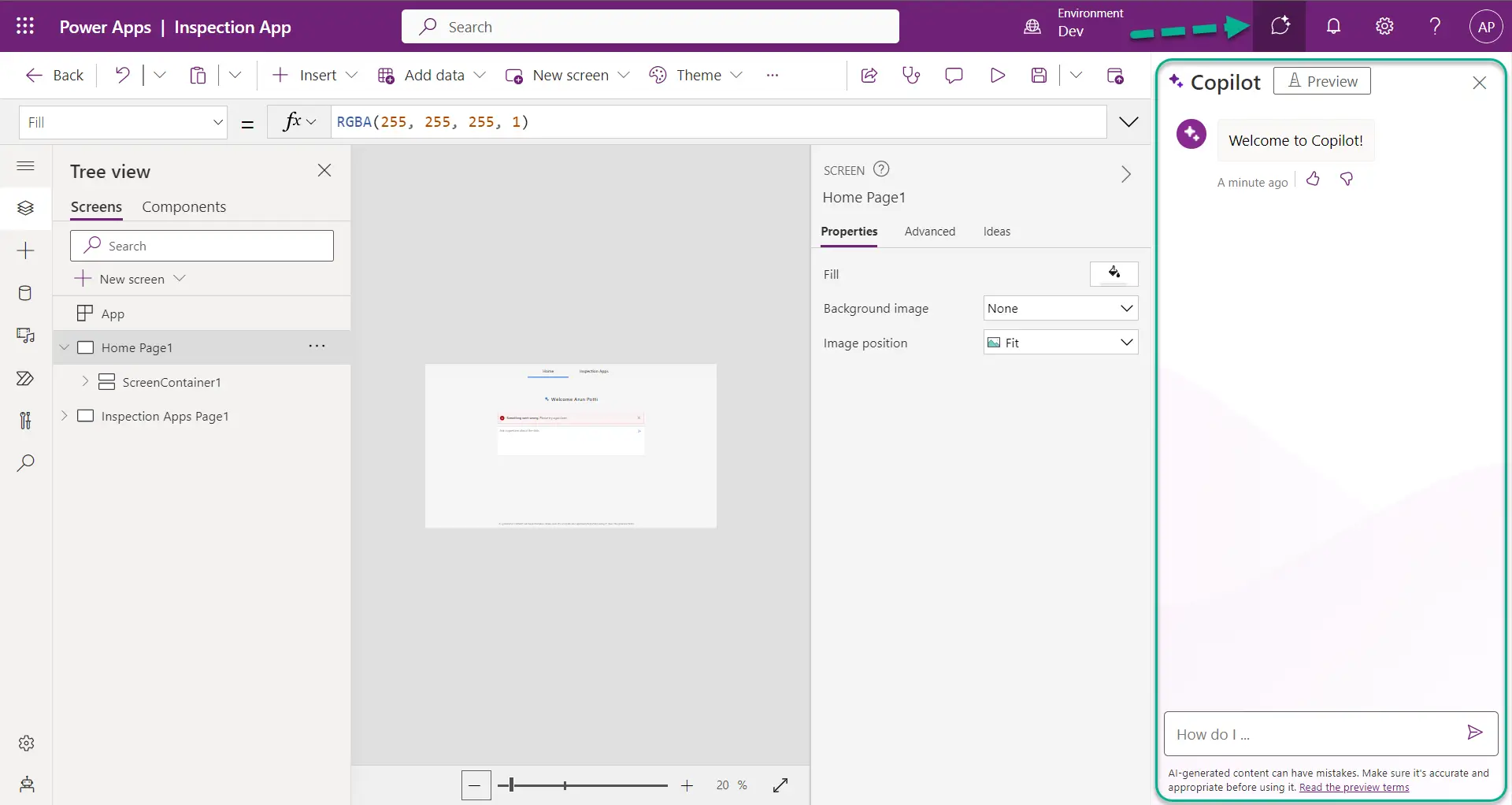 Microsoft Power Apps app example