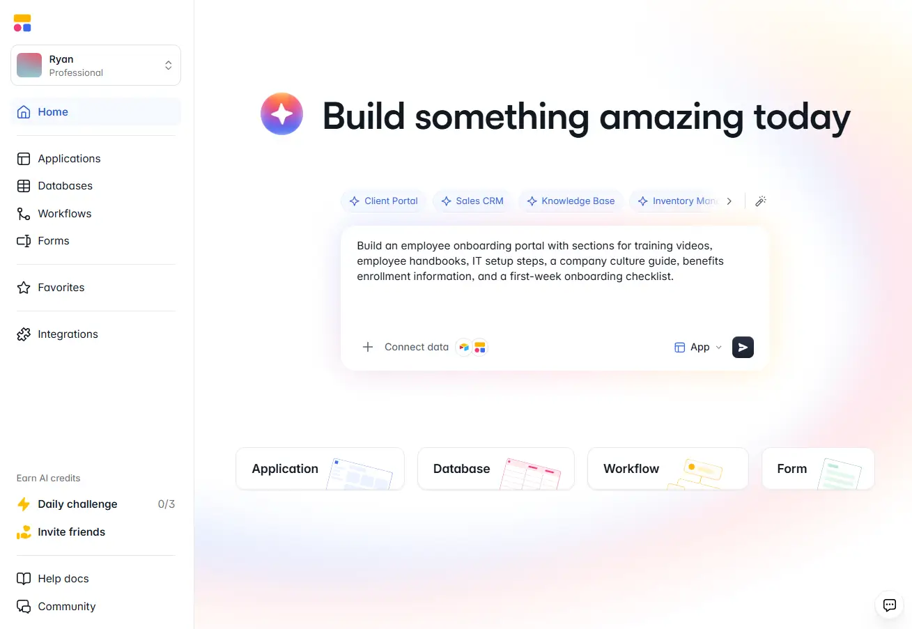 Softr user interface