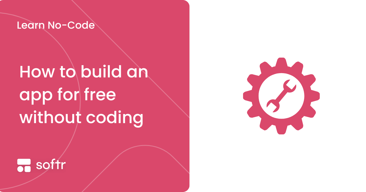 Illustration of building a business app for free without coding using Softr