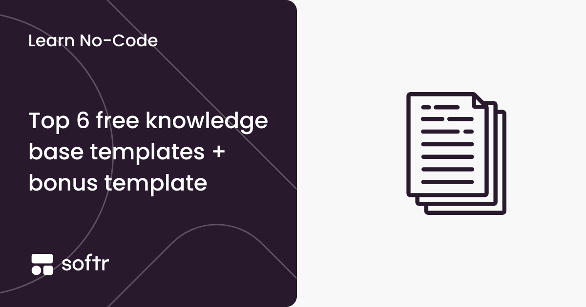 Knowledge base templates for teams, clients, and partners built with Softr