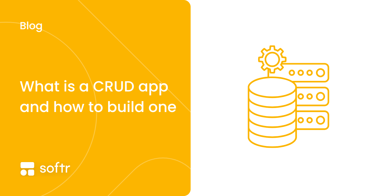 Illustration representing a CRUD application with create, read, update, and delete actions