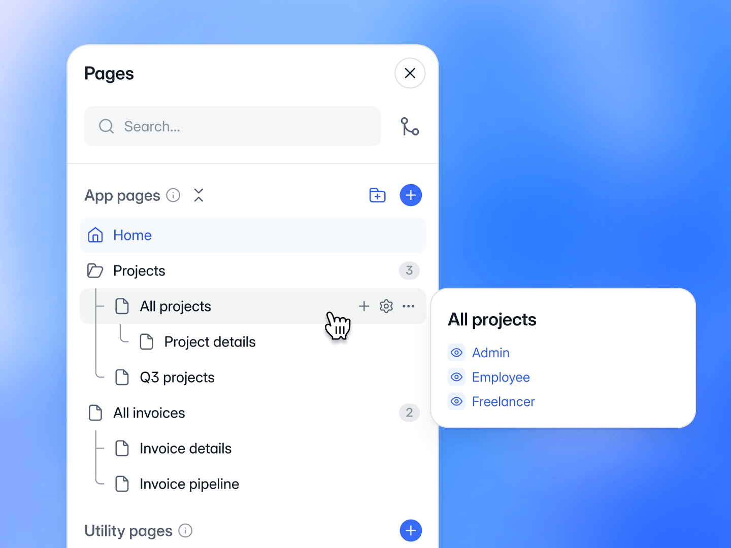 Organize pages with folders and nesting