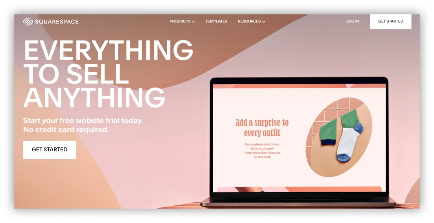 Squarespace homepage showing design-led website templates