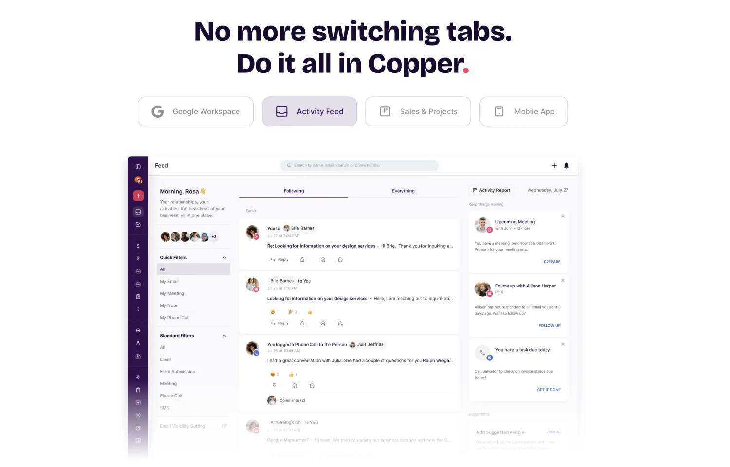 Copper CRM for agencies