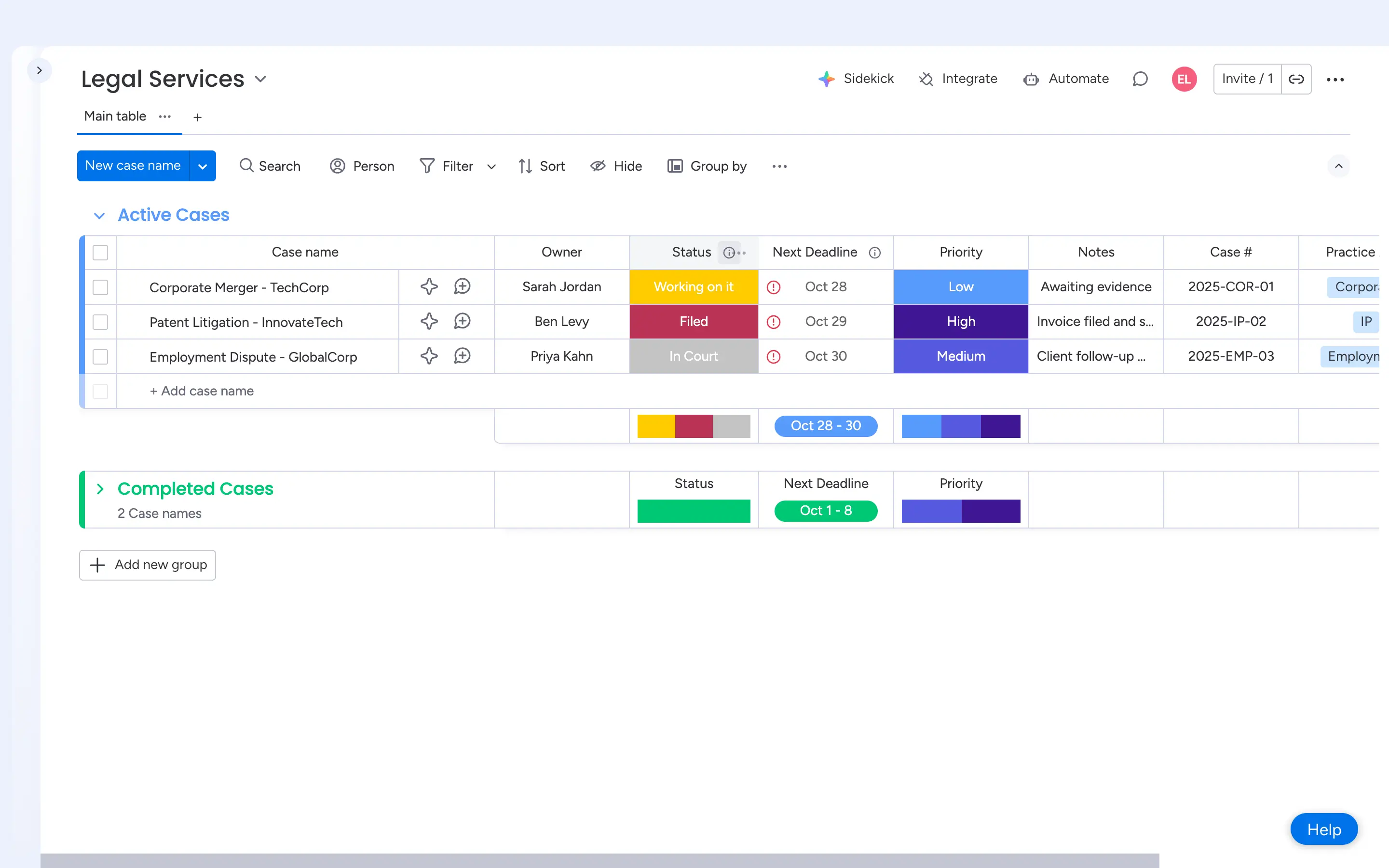 monday.com interface