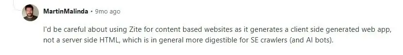 Reddit user talking about Zite's limitations